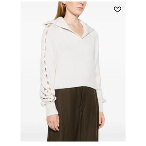 IRO Alessia truck-neck braided-sleeve merino-wool‎ jumper